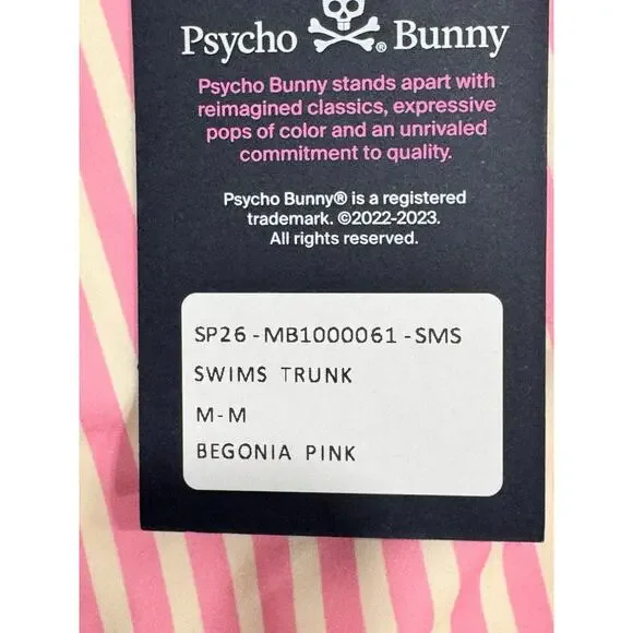 PSYCHO BUNNY Swims Trunk Shorts Begonia Pink Medium